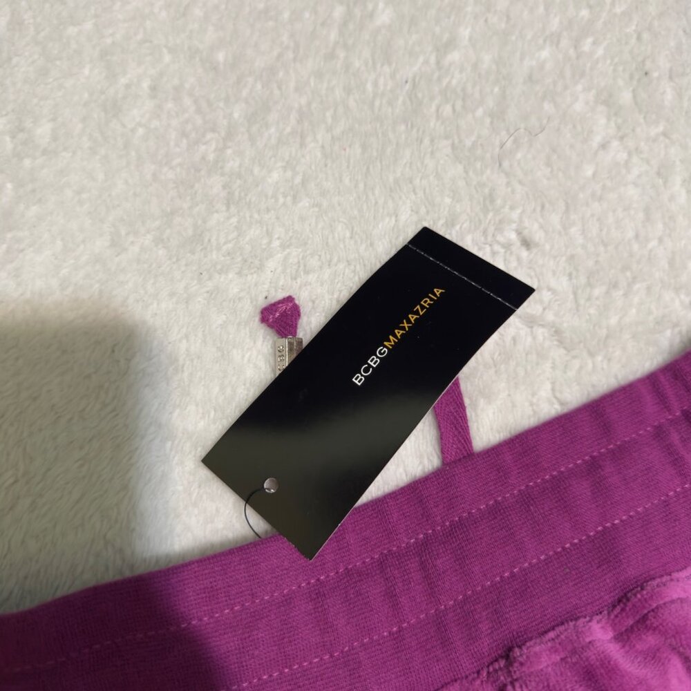 BCBG Max Azria Maternity Velour Tracksuit Set With Hoodie & Pants  Small purple - Picture 13 of 16